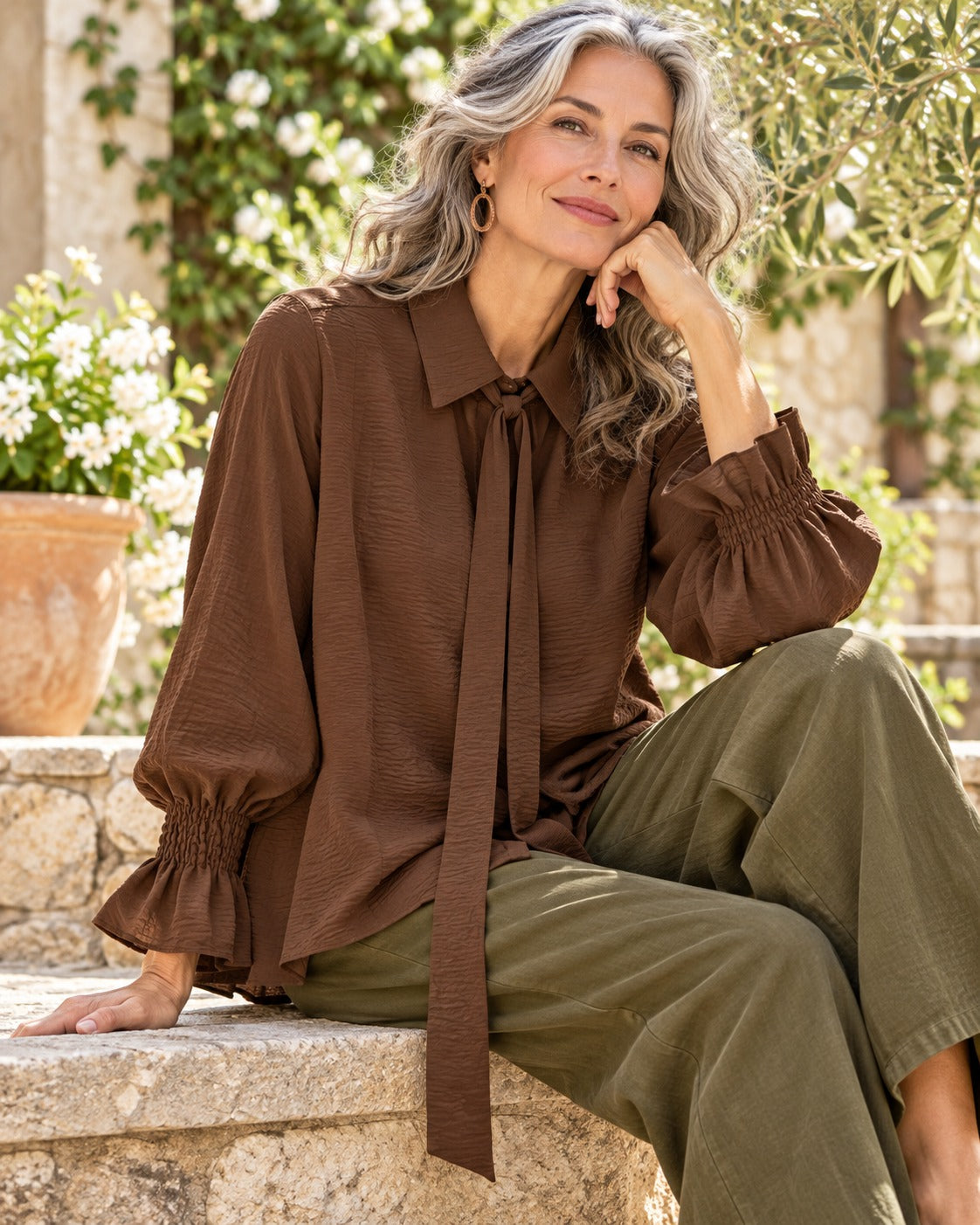 Blusa Anna Cey Café