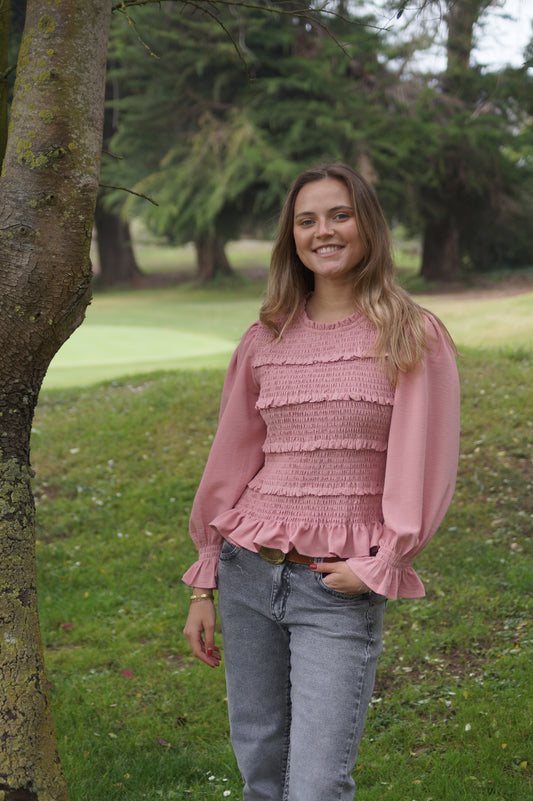 Blusa Española Rosada