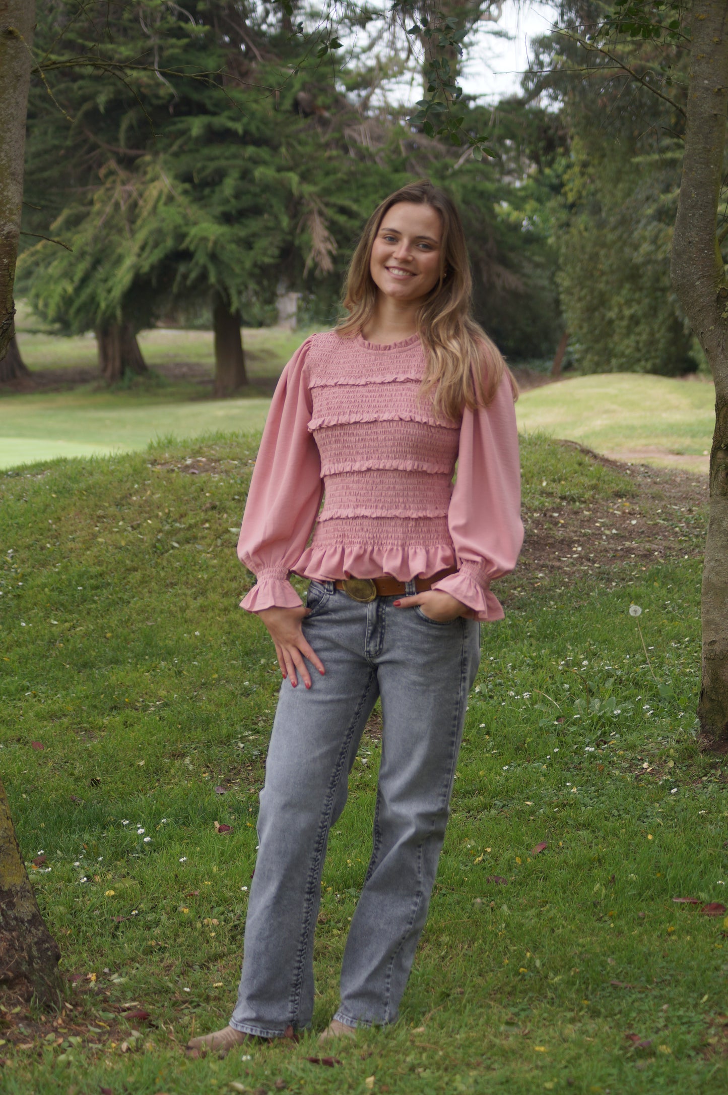 Blusa Española Rosada