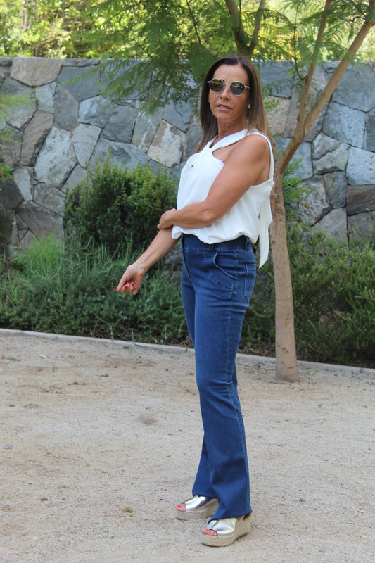 Jeans Pierna Ancha Azul